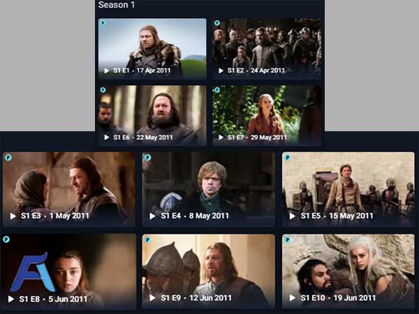 index of games of thrones season 1