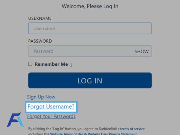 click “Forgot Username”