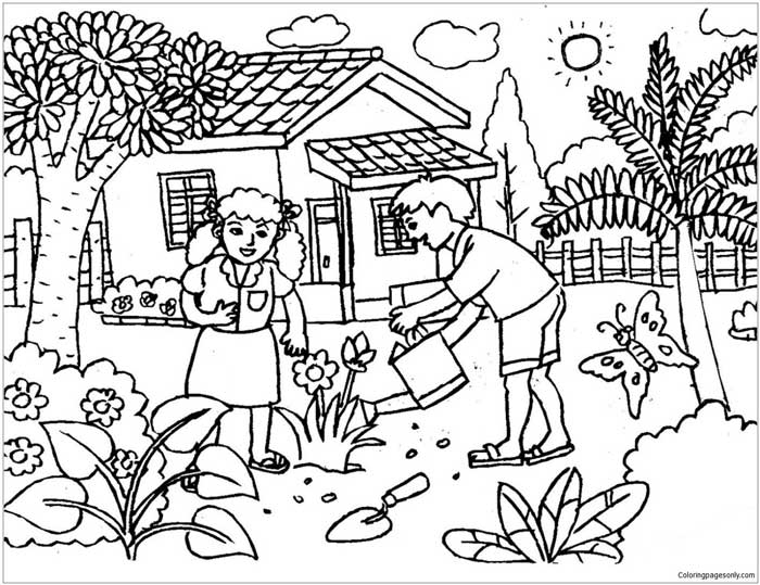 Printable Garden coloring sheets