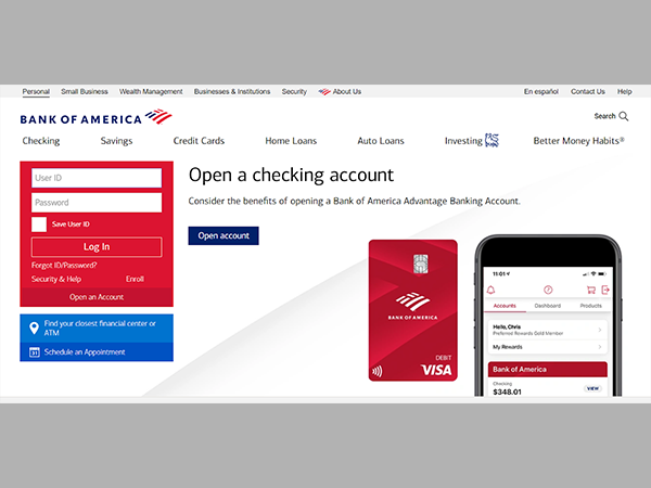 Bank Of America Website